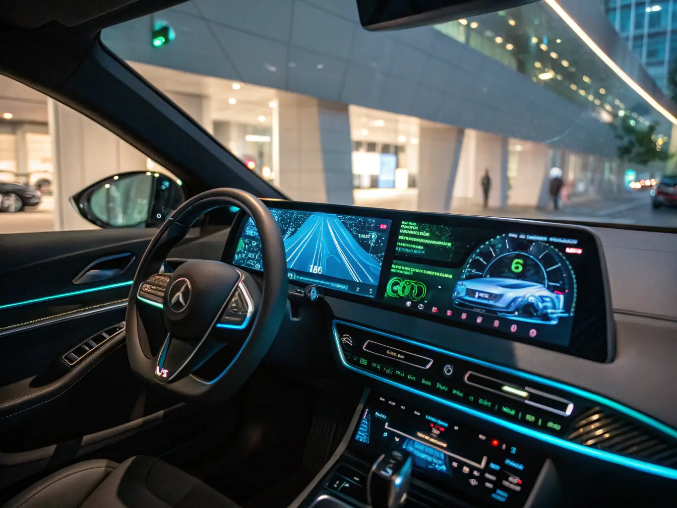 A sleek dashboard-mounted device with digital controls, installed in various vehicle types, showcasing the Speed Limiter Device in action.